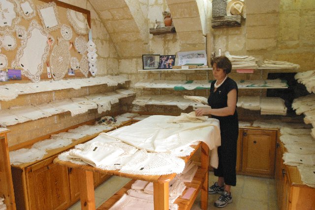 Shopping for famous Gozo lace